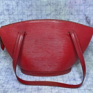 Louis Vuitton Red Suede Leather Detail